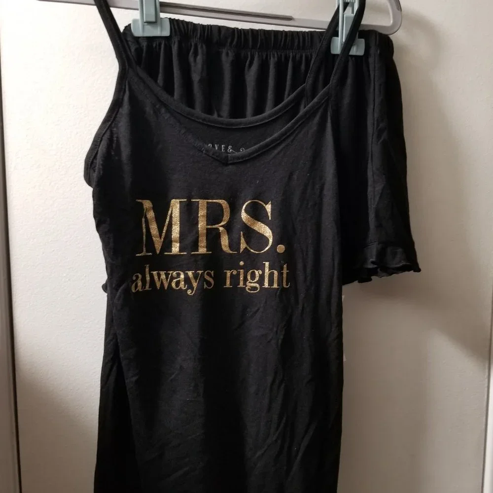 Mrs alway's right  2 piece short and tank sleep set